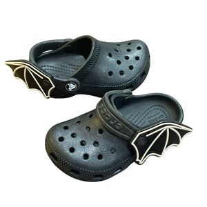 CROCS I AM BAT Clogs Black Kid's Slippers Toddler Shoes Iconic Comfort 8